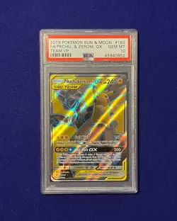 PSA 10 Pikachu & Zekrom GX #162 Sun & Moon Team Up 2019 Pokemon GEM MINT - Image 1