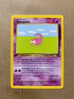 1st Edition Slowpoke 55/62 Fossil Set - Common Pokemon Card - NM/Mint - Image 1