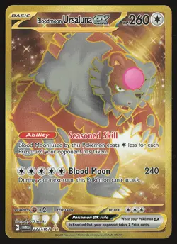SV06: Twilight Masquerade Bloodmoon Ursaluna ex #222/167 Gold Pokemon Card - Image 1