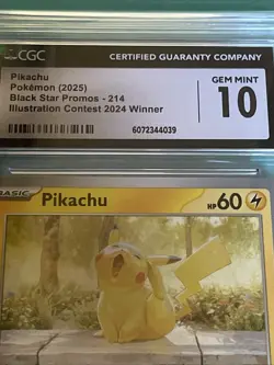 POKEMON CGC 10 PIKACHU ILLUSTRATION CONTEST WINNER 2024 #214 PROMO - Image 2