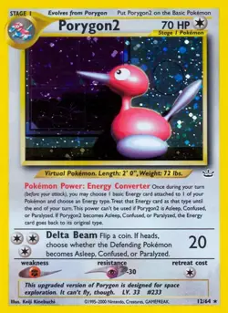 Porygon2 - 12/64 - Pokemon Neo Revelation Unlimited Holo Rare Card WOTC NM - Image 1