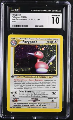 CGC 10 GEM MINT Porygon2 Neo Revelation 1st Edition 12/64 Holo Pokemon Card - Image 1