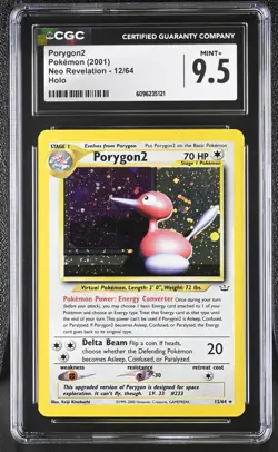 CGC 9.5 MINT+ Porygon2 2001 Neo Revelation 12/64 Holo Pokemon Card - Image 1