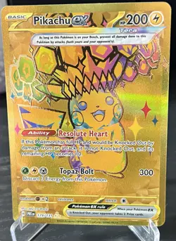 Pokemon Pikachu TCG EX Prismatic Evolutions Card 179/131 Gold Hyper Rare, Nm/m - Image 1