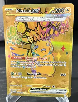 Pokemon Pikachu TCG EX Prismatic Evolutions Card 179/131 Gold Hyper Rare, Nm/m - Image 2