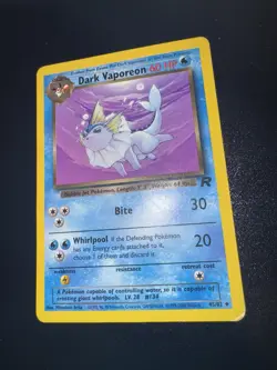Dark Vaporeon Pokemon Card 45/82 Team Rocket Non-Holo 2000 WOTC Uncommon -LP - Image 2