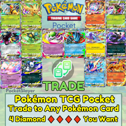 Pokemon TCG Pocket Trading Trade any 4 Diamond Card Pokemon eX 🔶🔶🔶🔶 you want - Image 1