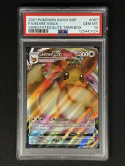 Pokemon Eevee VMAX TCG Shining Fates Black Star Promo Card SWSH087 PSA 10 Gem MT - Image 1