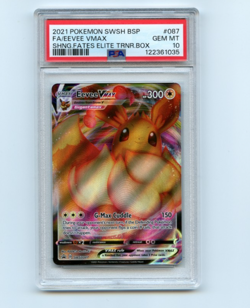 Pokemon Eevee VMAX TCG Shining Fates Black Star Promo SWSH087 PSA 10 - Image 1