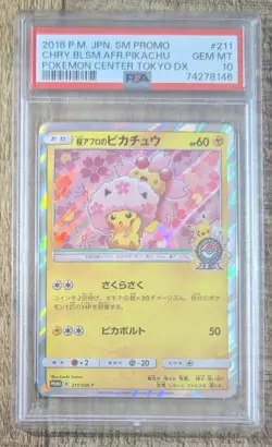 PSA 10 Cherry Blossom Afro Pikachu SM211/SM-P Promo Japanese Pokemon Card - Image 3