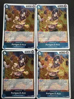 One Piece Card Game Portgas.D.Ace OP08-052 English Playset X4! - Image 1