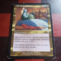 Mtg Vile Consumption HP/MP Invasion Magic Card Rare - Image 1