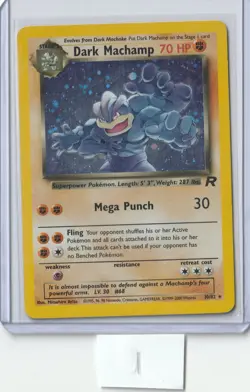 Dark Machamp 10/82 Team Rocket Holo Vintage WOTC Pokemon Card TCG - Image 1