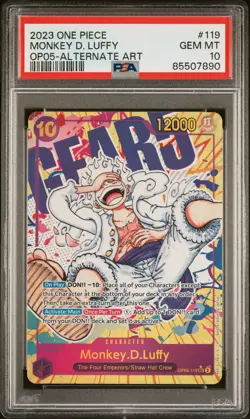 One Piece Monkey D Luffy Alternate Art OP05-119 English PSA 10 Gear 5 Alt - Image 3