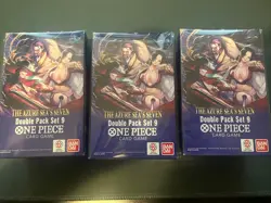 3x One Piece TCG OP-14 The Azure Sea's Seven Double Pack Set Vol. 9 NEW SEALED - Image 1
