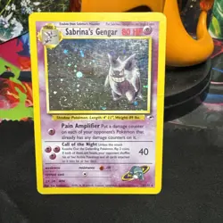 Sabrina's Gengar 14/132 Holo Rare SWIRL 🌀- Gym Heroes -Pokemon TCG 2000 Vintage - Image 1