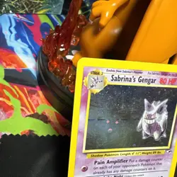 Sabrina's Gengar 14/132 Holo Rare SWIRL 🌀- Gym Heroes -Pokemon TCG 2000 Vintage - Image 3
