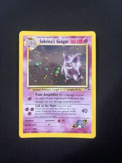 Pokemon TCG Sabrina's Gengar Holo Rare Card 14/132 Gym Heroes with Swirl - Image 1