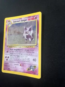 Pokemon TCG Sabrina's Gengar Holo Rare Card 14/132 Gym Heroes with Swirl - Image 2