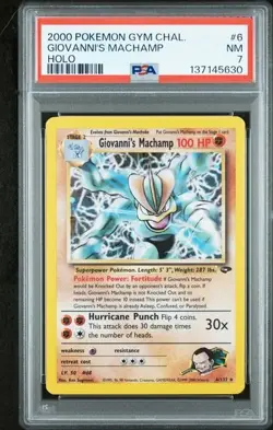 Pokemon Gym Challenge Giovanni's Machamp Holo Card 6/132 PSA 7 - Image 1
