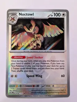 Noctowl 078/131 PokeBall Reverse Holo Prismatic Evolutions Pokemon TCG NM - Image 1