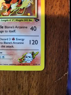 Blaine's Arcanine 1/132 Gym Challenge Holo LP/NM Condition - Image 2