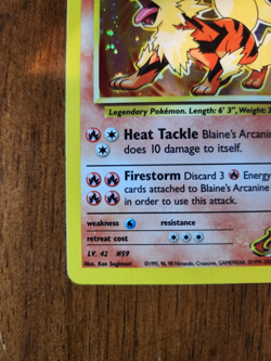 Blaine's Arcanine 1/132 Gym Challenge Holo LP/NM Condition - Image 5