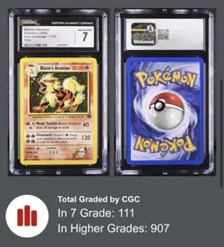 Blaine's Arcanine 1/132 Gym Challenge Holo Rare 2000 CGC 7 NEAR MINT - Image 1