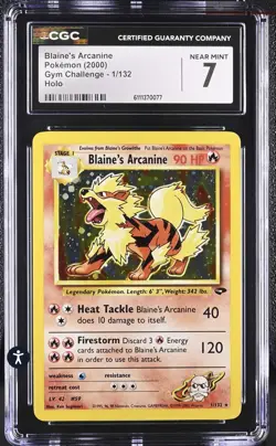 Blaine's Arcanine 1/132 Gym Challenge Holo Rare 2000 CGC 7 NEAR MINT - Image 2