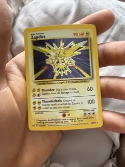 Pokemon TCG Base Set Zapdos Holo Rare 16/102 1999 WOTC Vintage Card Nm - Image 1