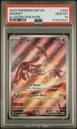 PSA 10 Mesprit 204 Surging Sparks Pokemon Card Illustration Rare - Image 1