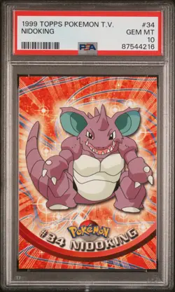 1999 Topps Pokemon TV Nidoking #34 PSA 10 - Image 1