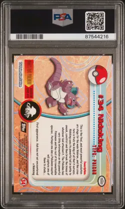 1999 Topps Pokemon TV Nidoking #34 PSA 10 - Image 2
