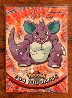 1999 Topps Pokemon Nidoking #34 TV Animation Series Blue Logo - Image 1