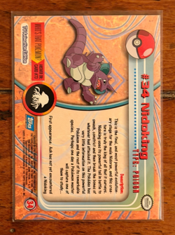 1999 Topps Pokemon Nidoking #34 TV Animation Series Blue Logo - Image 2