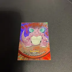 1999 Topps Pokemon TV Animation Series 1 Nidoking #34 Blue Logo Holo - Image 1