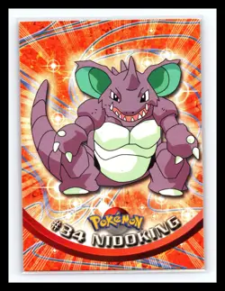 💥 Nidoking 1999 Topps Pokemon TV Non Holo Animation Series Black Logo # 34 - Image 1