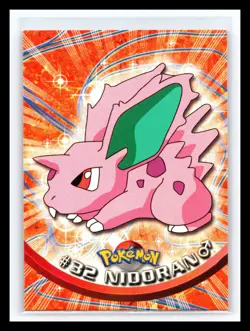 💥 Nidorano 1999 Topps Pokemon TV Non Holo Animation Series Black Logo # 32 - Image 1