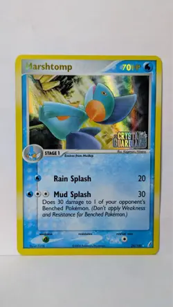 Pokemon TCG Marshtomp Reverse Holo EX Crystal Guardians 24/100 2006 NM - Image 1