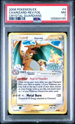 2006 POKEMON EX CRYSTAL GUARDIANS #4 CHARIZARD-REVERSE FOIL PSA 7 - Image 1