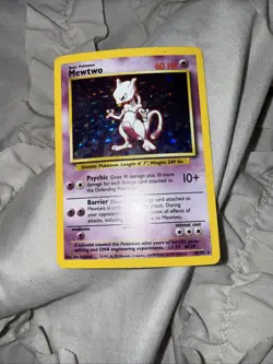 Pokemon TCG Mewtwo Base Set 10/102 Unlimited Holo Rare LP+/NM - Image 1