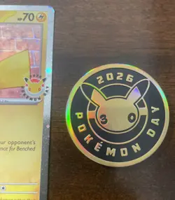 Pikachu 051 /162 Stamped 2026 Pokemon Day 30 Promo TCG With Coin - Image 4