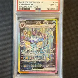 Pokemon Vaporeon ex SV8a Terastal Fest Ex Special Art Rare Holo PSA 10 JP 2024 - Image 1