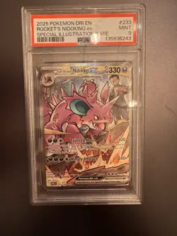 Pokemon TCG Team Rockets Nidoking EX Sir 233/182 PSA9 Destined Rivals - Image 3
