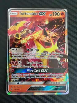 Pokemon TCG Turtonator GX Guardians Rising Holo Ultra Rare 18/145 MP/HP - Image 1