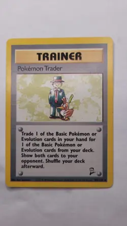 Pokemon Trader 106/130 Rare Non-Holo Base 2 Set Pokemon Trainer Card - Image 1