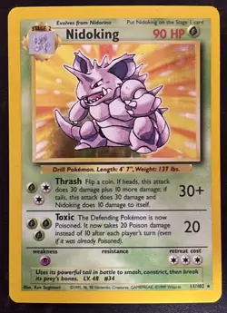 Pokemon TCG Nidoking Base Set 11/102 Holo 1999-2000 Wizards Base Set... - Image 1