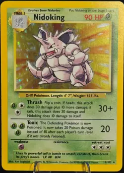 Pokemon TCG Nidoking Base Set 11/102 Holo 1999-2000 Wizards Base Set... - Image 1