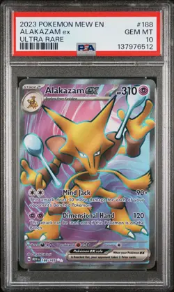 2023 POKEMON MEW EN-151 ULTRA RARE #188 ALAKAZAM EX PSA 10 - Image 1