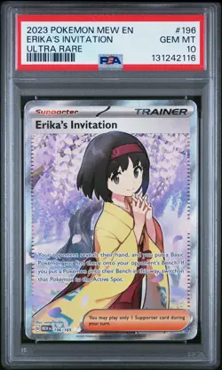 2023 Pokemon Mew En-151 #196 Erika'S Invitation Ultra Rare PSA 10 - Image 1